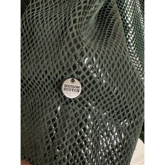 Scotch & Soda Women’s Smart Tarte Reptile print Green Goat Suede jacket Small - Picture 5 of 15